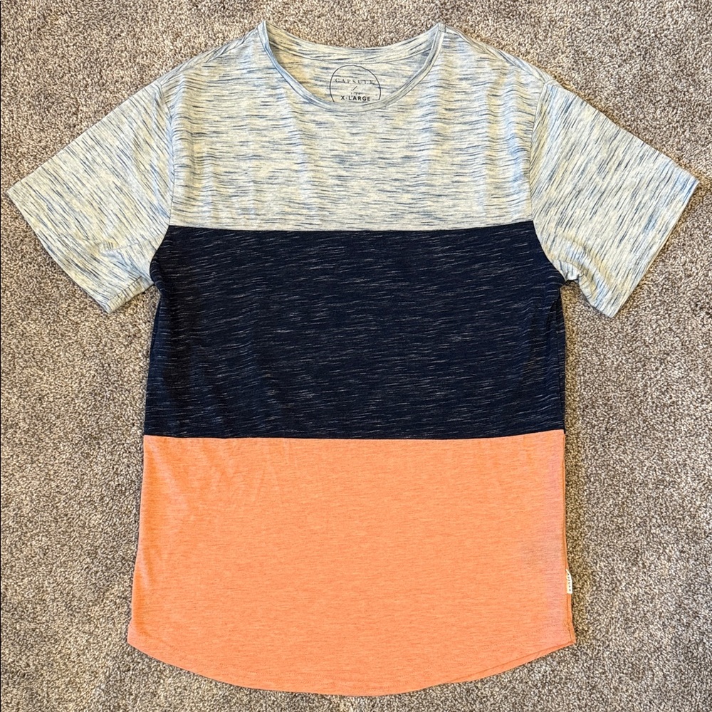 Trendy Kids Colorblock Tee - Gray, Navy, and Orange